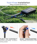 Ultra Fine Misting System With 15000mAh Rechargeable Pump And 33Ft Hose, tool-free installation on grass