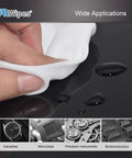 Front view of AAWipes cleanroom cloth wipes, 6x6 in, bag of 150, 100% polyester, double-knit, laser-sealed edge