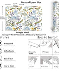 Blue Hydrangea Floral Peel And Stick Wallpaper For Bathroom And Bedroom Vinyl Self Adhesive Wall Covering 17.7 Inch Wide By 354 Inch Long Roll About 43.5 Sq Ft Removable Matte Finish Water Resistant Easy Diy Decor For Cabinets Shelves Or Any Space with features and installation steps.