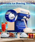 Pro Grade Ice Shaver Crusher With 300 Lbs Per Hour Capacity 500W Tabletop Snow Cone Machine 4.41 Lbs Hopper control knob