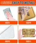 4 steps to install 2 Pack Do Not Flush Sign Self Adhesive Gold And Black Toilet Rule Sticker For Bathrooms And Offices 5.9 x 3.9 in
