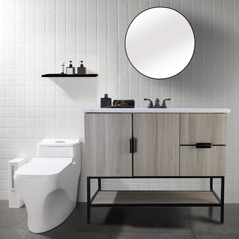 Two Handle Matte Black Bathroom Sink Faucet With Metal Drain Assembly And Supply Hose Lead Free cUPC NSF 61 Certified