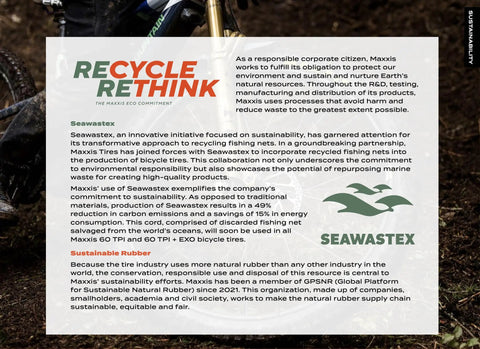 Forekaster 29x2.40WT Tubeless-Ready MTB Tire With 3C MaxxTerra EXO+ Protection eco initiative brochure
