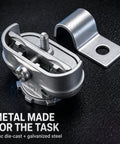 Heavy Duty Pro Gear 124 Piece Electrical Conduit Kit featuring zinc die-cast clamp and galvanized steel bracket for secure wiring.