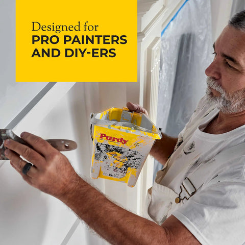 Man using Three Piece XL Paint Brush Set With One Inch Dale One And A Half Inch Glide And Two Inch Sprig For All Paints And Stains