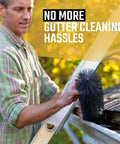 Man installing 5.25-Inch Gutter Guard Brush Inserts Kit, 120 Feet Of DIY Leaf Filter For 6-Inch Oversize Gutters, No Tools Needed