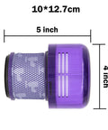 Side view of Two Pack Vacuum Filter Replacements For Dyson V11 Outsize Series with dimensions, showcasing easy install design.