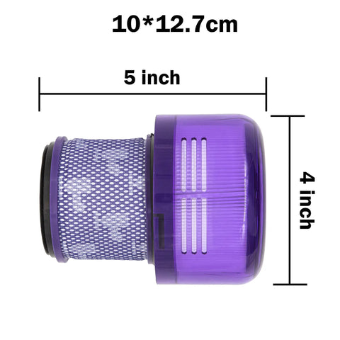 Side view of Two Pack Vacuum Filter Replacements For Dyson V11 Outsize Series with dimensions, showcasing easy install design.