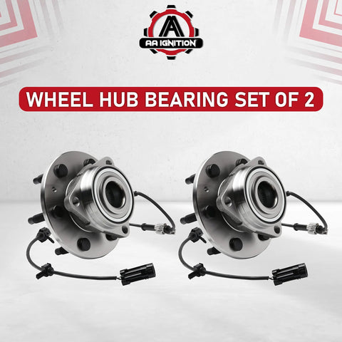 Set Of 2 Wheel Hub Bearing Assembly For 6 Lug 4X4 SuvS With ABS Sensor Cable Fits Chevy Cadillac GMC Escalade Avalanche Silverado Suburban Tahoe Sierra 1500 Yukon Replaces 515036 15112382 951008
