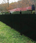 6 Feet By 50 Feet Privacy Screen For Fence Mesh Shade Net Cover Black Heavy Duty Fencing Privacy Barrier installed on yard fence