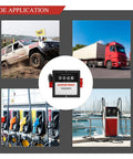 1 Inch Mechanical Fuel Meter For Diesel And Gasoline Transfer Pumps, High Viscosity Liquid Flow Gauge With Large Display, 4 Digit Subtotals Resettable And 8 Digit Total Readout, Durable, Easy To Read Fuel Flow Meter For Quick Tank Transfers used for trucks and fuel pumps