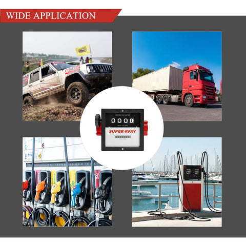 1 Inch Mechanical Fuel Meter For Diesel And Gasoline Transfer Pumps, High Viscosity Liquid Flow Gauge With Large Display, 4 Digit Subtotals Resettable And 8 Digit Total Readout, Durable, Easy To Read Fuel Flow Meter For Quick Tank Transfers used for trucks and fuel pumps