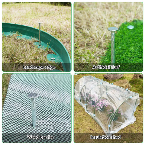 Heavy Duty Spiral Landscape Spikes 8 Inch Galvanized Garden Stakes For Securing Paver Edging Weed Barriers Artificial Turf Tent
