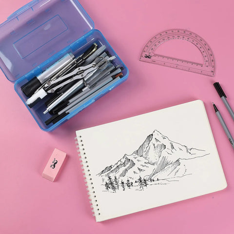 Heavy Duty Plastic Pencil Case And Desk Organizer Featuring Super Snazzy Pink Blue Shade With Killer Capacity For Crayons Markers And Pens Keeps Stationery Locked Up Tight And Ready For School Adventures