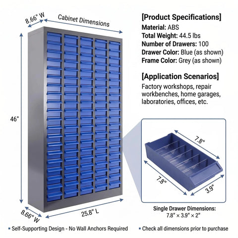Heavy Duty 100 Drawer Rustproof Metal Hardware Organizer For Screws Bolts Fittings Fasteners With Industrial Grade Corrosion Resistant Build Keeps Your Shop Badass Organized And Looking Sharp