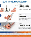 Step-by-step instructions for using Legit Heavy Duty Pool Bonding Connectors 6 Pack Built With Solid Copper Body and Dual Screw Options.