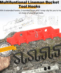 Bucket Truck Hook Organizer And Lineman Tool Board With Six Extended Hooks And Two Rounded Loops, Patented Design, outdoor