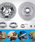 Three Eighths Inch 7T Clutch Drum Rim Sprocket Kit For Stihl MS361 MS440 MS461 MS460 044 046 Chainsaw Replacement displayed with components