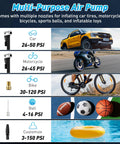 Fast Inflation Portable Tire Inflator With Auto Shut Off And LED Display For Car Motorcycle Bike And Sports Ball USB Rechargeable Compact Air Pump multipurpose guide