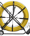 Workhorse Half Inch 1000 Foot Fiberglass Duct Rodder Kit with aluminum cage, wheels, and extra tips for easy cable pulling
