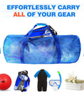 Heavy Duty Large Mesh Duffle Bag For Gym And Travel Dry Bag For Scuba Gear And Snorkeling Water Sports Tote with scuba gear