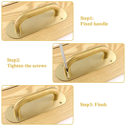 Gold Stainless Steel Barn Door Handle Pull Plates Set Of 2 With Mounting Screws installation steps on sliding doors