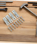 Heavy Duty Four Pack Wall Mount Gate Hinge For Wooden Barn Doors And Metal Patio Gates Silver Farm Fence Support Bracket with screws.