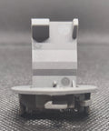 Washer Lid Strike Replacement W11457841 heavy duty door strike lock, dark gray, angled front view on textured background