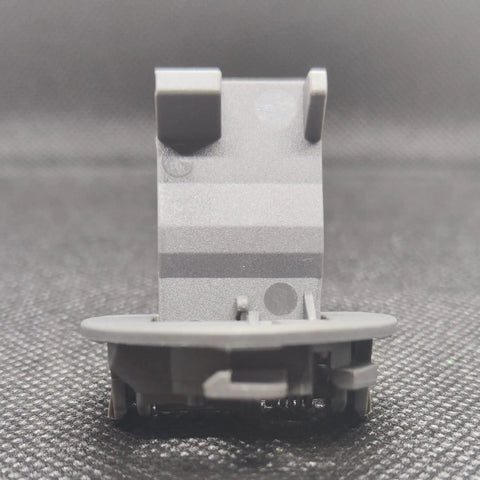 Washer Lid Strike Replacement W11457841 heavy duty door strike lock, dark gray, angled front view on textured background