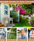 Outdoor detachable aerator hose connected to Leak-Free 6-Inch Swivel Bar Sink Faucet With Ceramic Valve Cartridge for garden use.
