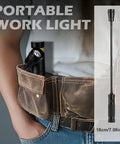 LED Work Light With Magnetic Gooseneck, 500 Lumen Brightness, shown in a pocket, 7.08-inch waterproof flashlight for workbench