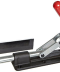 Heavy Duty Straight Line Action Clamp With 4 Inch Stroke Locks In Extended Or Retracted Position Ergonomic Handle Grip Black Finish