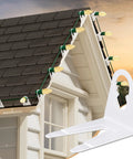 100 Pack Shingle Tab Light Clips For C7 And C9 Christmas Lights With Leaf Guard installed on house roof edges