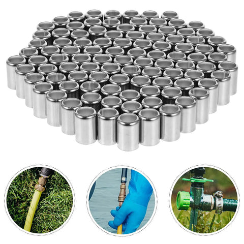 Heavy Duty 100 Pcs Stainless Steel Hydraulic Hose End Fittings Kit For Pneumatic Welding Flamecutting Hoses With Crimping Sleeves Tools Durable Build You Can Trust To Nail Job Right Without The Stress In Your Shop Or Garage Everyday Performance, stainless steel fittings