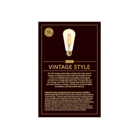 Vintage Edison Style LED Light Bulbs, 6 Watts, 60 Watt Equivalent, Cozy Retro Candle Glow, Amber Glass, Dimmable packaging