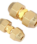Two Pack Copper Pipe Extension Joints For HVAC AC One Quarter Inch And Three Eighths Inch Coupling Adapters With Flare Nuts No Weld Copper Tube