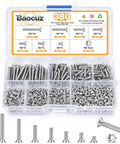 M3 Flat Head Screws And Hex Nut Kit Carbon Steel Countersunk Phillips Bolts Set with 4mm to 20mm lengths in a compartment box