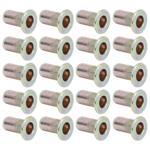 100 Piece M3 Zinc Coated Rivet Nut Set With Low Profile Threaded Inserts Shop Grade Assortment Kit For Automotive Metal Fabrication showing 20 threaded inserts