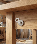 Heavy Duty Dual Hole Rock Solid Desk Fasteners With Screws Clips 30 Pcs Iron Tabletop Connectors Prepunched No Burrs For Wood Furniture Assembly Mirrors And Wooden Surfaces on table leg