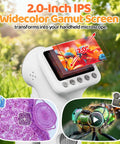 Kids Microscope With 1600X Magnification And Totally Rad 2 Inch Screen Slides Kit Included Kid Friendly Educational Science Toy For Toddlers And Students Aged 3 To 14 Ideal Christmas Or Birthday Gift, white handheld microscope screen