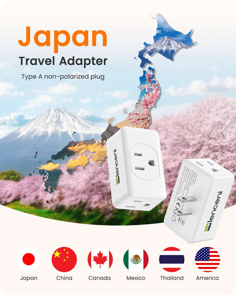 Two Prong To Three Prong Outlet Adapter Wall Plug Extender With Three AC Outlets Non Grounded Expander For Japan Travel Kitchen Office Bathroom And Older Homes 2 Pack