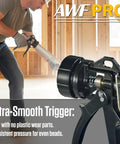 Sausage Caulking Gun With Convertible 20 Oz Foil Pack And 10 Oz Cartridge, 18 To 1 Thrust Ratio, aluminum barrel in use