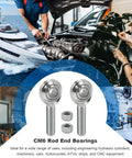 Two Pack Rod End Bearings With Three Eighths Inch Bore And Right Hand Thread, Jam Nuts Included, in industrial use