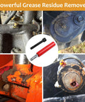 Grease Fitting Cleaning Tool No More Clogged Zerks Zerk Buster shown clearing dried grease from machinery fittings.