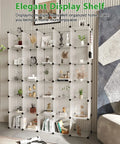 Modular Cube Storage Organizer 30 Cube Shelving Unit DIY Plastic Bookshelf Closet Cabinet Filled with Items in Living Room