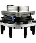 Side view of Two Pack Front Wheel Bearing And Hub Assembly For Chevy Silverado 2500 3500 HD Suburban showing 8 lug bolts and ABS wire