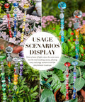 Colorful 513 Piece DIY Beaded Garden Stakes And Fairy Wand Craft Kit With Sparkling Crystal Accents in vibrant garden setting.