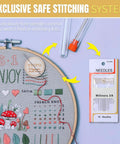 Beginner Embroidery Kit With Magnetic Needle Minder, 4K Video Tutorials, Pre Printed Floral Patterns, Bound Guide featured