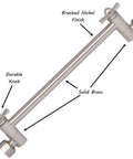 Adjustable 10 Inch Solid Brass Shower Arm Extender For Height And Angle Universal Fit For Rain And Handheld Heads Brushed Nickel Finish