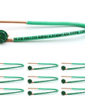 Pack Of Ten 12 AWG Solid Copper Ground Wires With Green Ground Screws For Electrical Boxes, 6.5 Inch Edge Stripped Grounding Wire